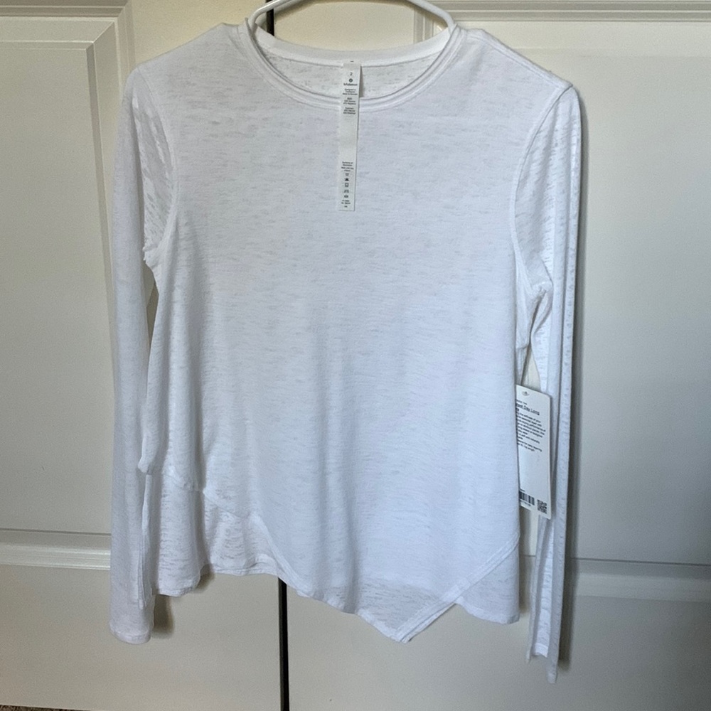 white long sleeve lulu shirt. never worn